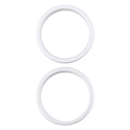 For iPhone 16 2pcs/set Rear Camera Glass Lens Metal Outside Protector Hoop Ring (Silver) by buy2fix