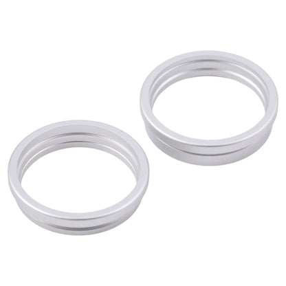For iPhone 16 2pcs/set Rear Camera Glass Lens Metal Outside Protector Hoop Ring (Silver) by buy2fix