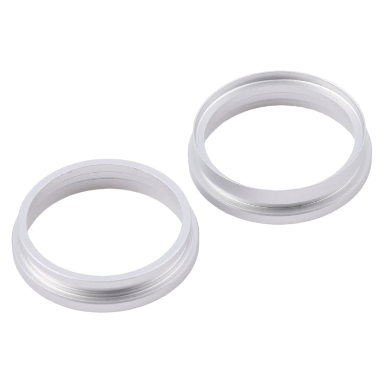 For iPhone 16 2pcs/set Rear Camera Glass Lens Metal Outside Protector Hoop Ring (Silver) by buy2fix