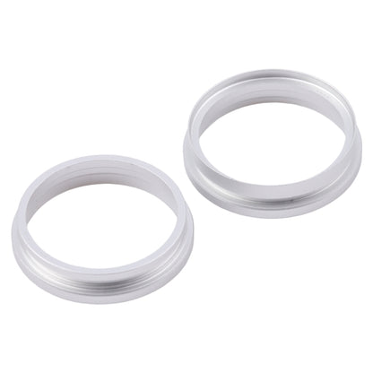 For iPhone 16 2pcs/set Rear Camera Glass Lens Metal Outside Protector Hoop Ring (Silver) by buy2fix