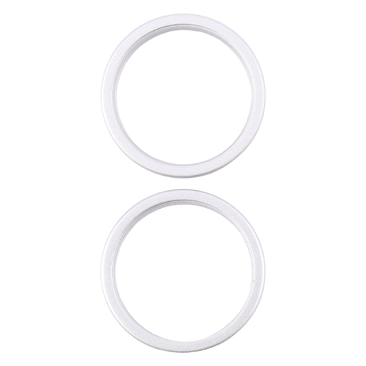 For iPhone 16 Plus 2pcs/set Rear Camera Glass Lens Metal Outside Protector Hoop Ring (Silver) - Camera Series by buy2fix | Online Shopping UK | buy2fix