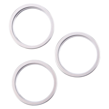 For iPhone 16 Pro 3pcs/set Rear Camera Glass Lens Metal Outside Protector Hoop Ring (Silver) by buy2fix