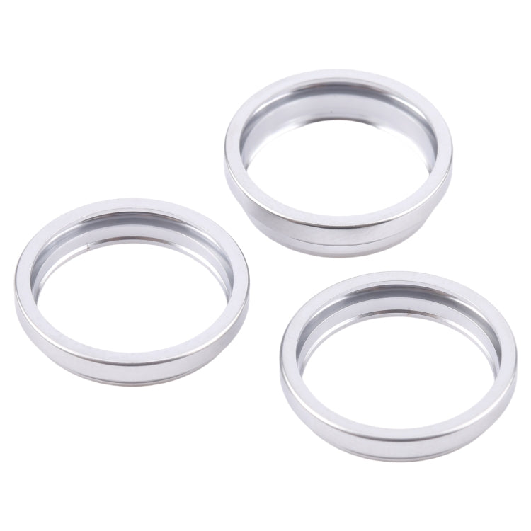 For iPhone 16 Pro 3pcs/set Rear Camera Glass Lens Metal Outside Protector Hoop Ring (Silver) by buy2fix