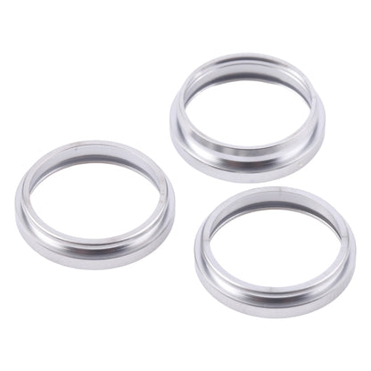For iPhone 16 Pro 3pcs/set Rear Camera Glass Lens Metal Outside Protector Hoop Ring (Silver) by buy2fix