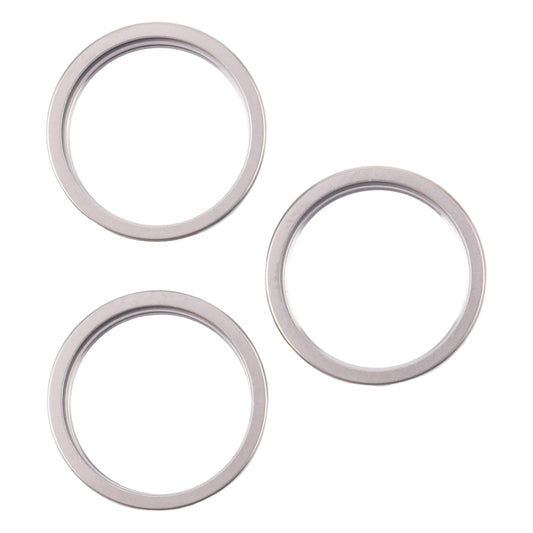 For iPhone 16 Pro 3pcs/set Rear Camera Glass Lens Metal Outside Protector Hoop Ring (Titanium Color) - Camera Series by buy2fix | Online Shopping UK | buy2fix