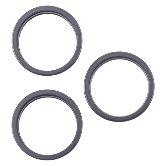 For iPhone 16 Pro Max 3pcs/set Rear Camera Glass Lens Metal Outside Protector Hoop Ring (Black) - Camera Series by buy2fix | Online Shopping UK | buy2fix