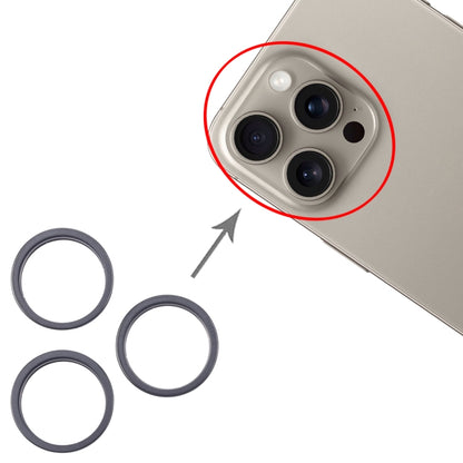 For iPhone 16 Pro Max 3pcs/set Rear Camera Glass Lens Metal Outside Protector Hoop Ring (Black) by buy2fix