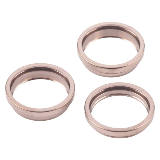 For iPhone 16 Pro Max 3pcs/set Rear Camera Glass Lens Metal Outside Protector Hoop Ring (Gold) - Camera Series by buy2fix | Online Shopping UK | buy2fix
