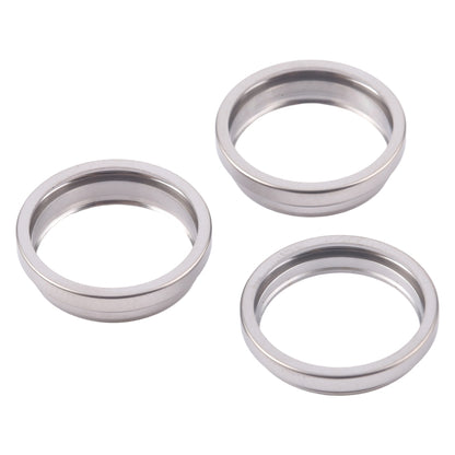 For iPhone 16 Pro Max 3pcs/set Rear Camera Glass Lens Metal Outside Protector Hoop Ring (Titanium Color) by buy2fix