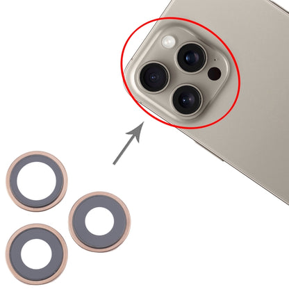 For iPhone 16 Pro Max 3pcs/Set Camera Lens Cover (Gold) by buy2fix