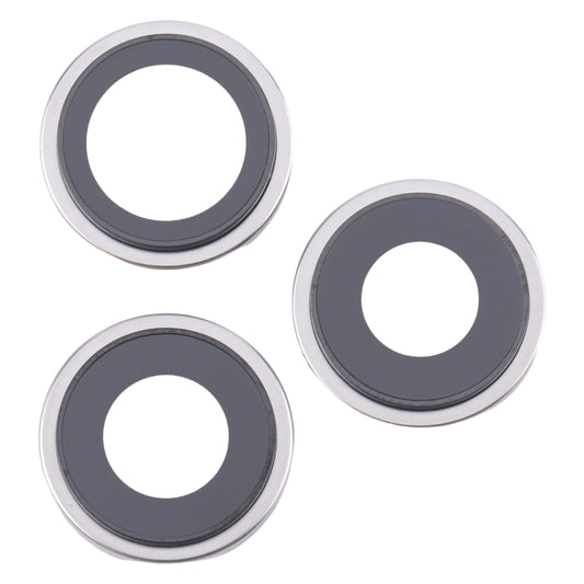 For iPhone 16 Pro Max 3pcs/Set Camera Lens Cover (Silver) - Camera Series by buy2fix | Online Shopping UK | buy2fix