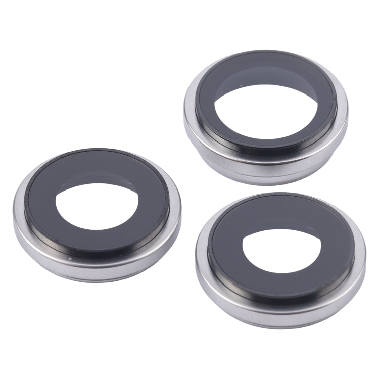 For iPhone 16 Pro Max 3pcs/Set Camera Lens Cover (Silver) by buy2fix