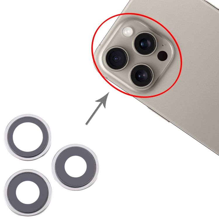 For iPhone 16 Pro 3pcs/Set Camera Lens Cover (Silver) by buy2fix