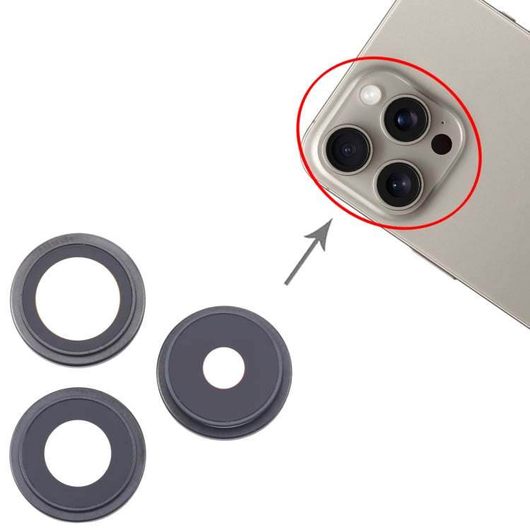 For iPhone 16 Pro 3pcs/Set Original Camera Lens Cover (Black) - Camera Series by buy2fix | Online Shopping UK | buy2fix