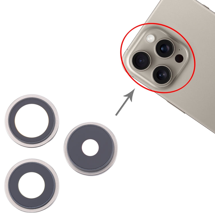 For iPhone 16 Pro 3pcs/Set Original Camera Lens Cover (White) by buy2fix