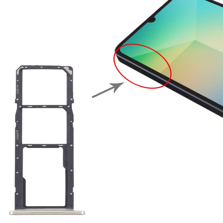 For Samsung Galaxy A06 SM-A065F Original SIM Card Tray + SIM Card Tray + Micro SD Card Tray (Gold) - Card Tray by buy2fix | Online Shopping UK | buy2fix