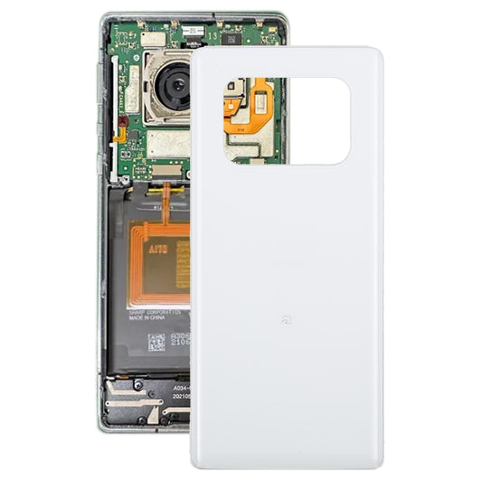 For Sharp Aquos R6 Original Battery Back Cover(White) - For Sharp by buy2fix | Online Shopping UK | buy2fix