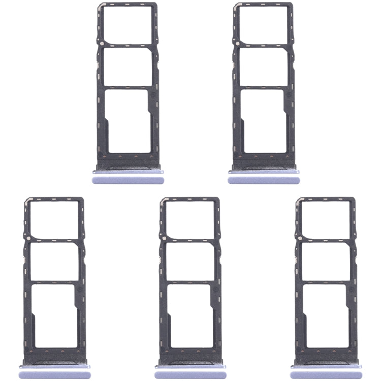 For Infinix Hot 30 Play NFC X6835 5pcs SIM Card Tray + SIM Card Tray + Micro SD Card Tray (Purple) - Card Tray by buy2fix | Online Shopping UK | buy2fix