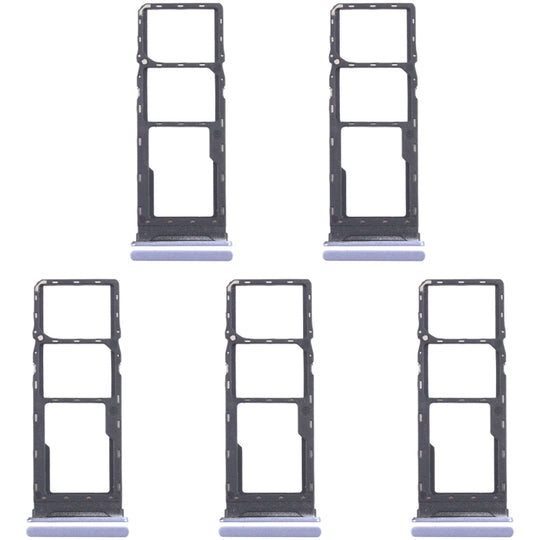 For Infinix Hot 30 Play NFC X6835 5pcs SIM Card Tray + SIM Card Tray + Micro SD Card Tray (Purple)