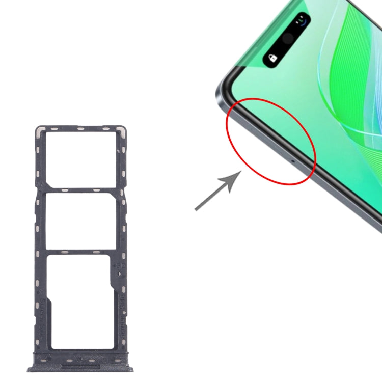For Infinix Smart 8 X6525 5pcs SIM Card Tray + SIM Card Tray + Micro SD Card Tray (Black) - Card Tray by buy2fix | Online Shopping UK | buy2fix