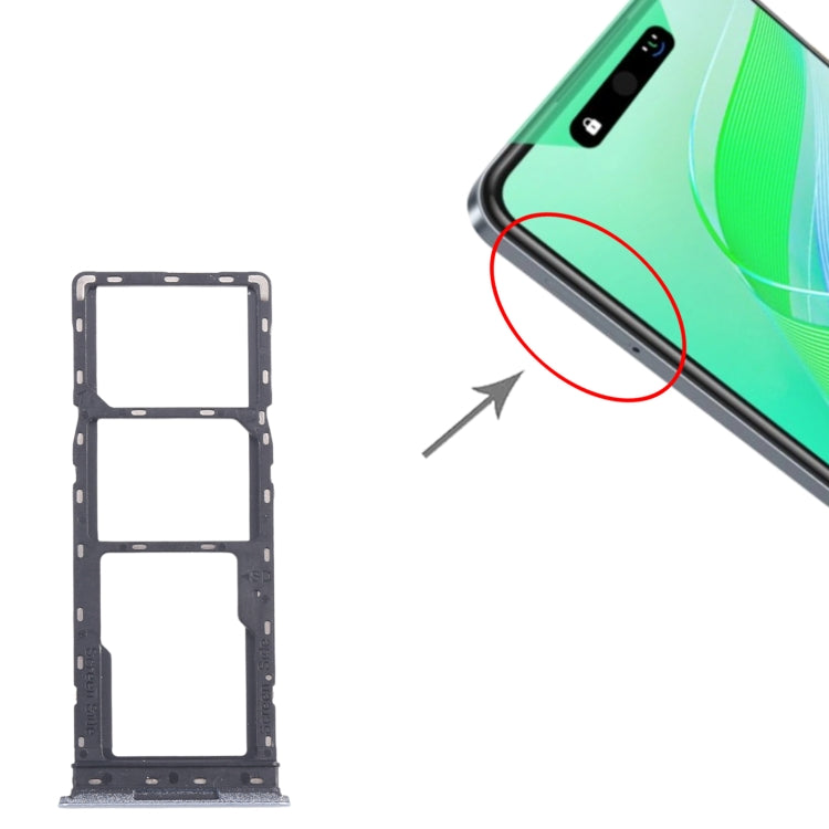For Infinix Smart 8 X6525 5pcs SIM Card Tray + SIM Card Tray + Micro SD Card Tray (Silver) - Card Tray by buy2fix | Online Shopping UK | buy2fix