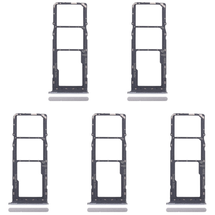 For Infinix Smart 8 Plus X6526 5pcs SIM Card Tray + SIM Card Tray + Micro SD Card Tray (Silver) - Card Tray by buy2fix | Online Shopping UK | buy2fix