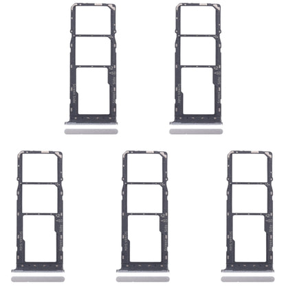 For Infinix Smart 8 Plus X6526 5pcs SIM Card Tray + SIM Card Tray + Micro SD Card Tray (Silver) - Card Tray by buy2fix | Online Shopping UK | buy2fix