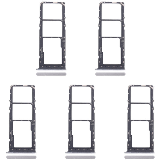 For Infinix Smart 8 Plus X6526 5pcs SIM Card Tray + SIM Card Tray + Micro SD Card Tray (Silver) - Card Tray by buy2fix | Online Shopping UK | buy2fix