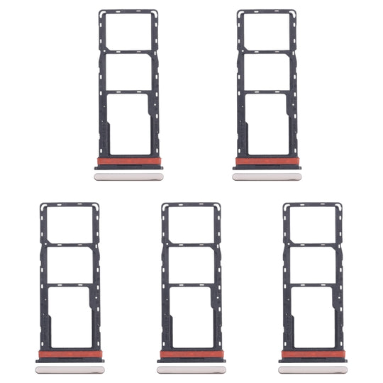 For Infinix Hot 40i X6528B 5pcs SIM Card Tray + SIM Card Tray + Micro SD Card Tray (Gold)