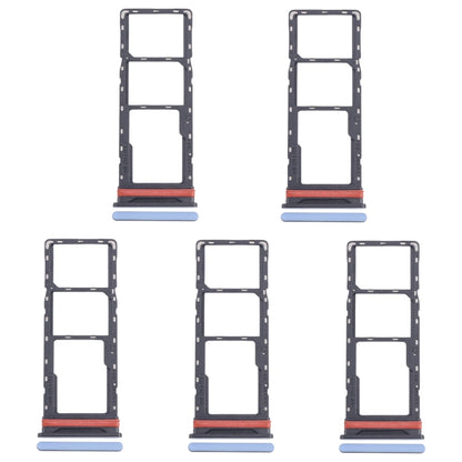 For Infinix Hot 40i X6528B 5pcs SIM Card Tray + SIM Card Tray + Micro SD Card Tray (Blue) - Card Tray by buy2fix | Online Shopping UK | buy2fix