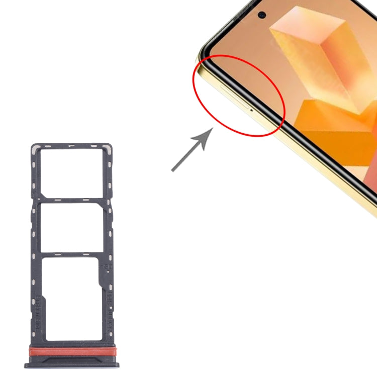 For Infinix Hot 40i X6528B 5pcs SIM Card Tray + SIM Card Tray + Micro SD Card Tray (Blue) - Card Tray by buy2fix | Online Shopping UK | buy2fix