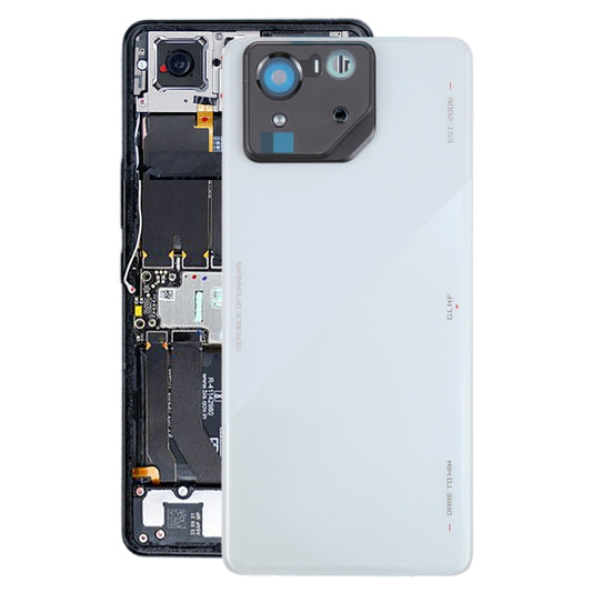 For Asus ROG Phone 8 Pro AI2401 AI2401_A Global Original Glass Battery Back Cover with Camera Frame(Bright Grey) - Back Cover by buy2fix | Online Shopping UK | buy2fix