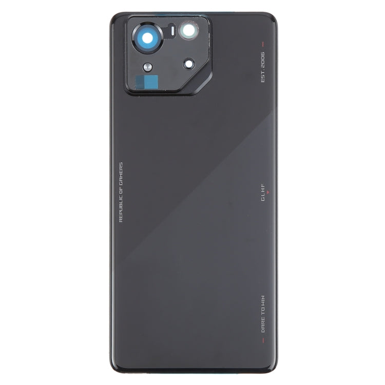 For Asus ROG Phone 8 Pro AI2401 AI2401_A Global Original Glass Battery Back Cover with Camera Frame(Bright Black) - Back Cover by buy2fix | Online Shopping UK | buy2fix