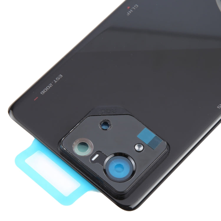 For Asus ROG Phone 8 Pro AI2401 AI2401_A Global Original Glass Battery Back Cover with Camera Frame(Bright Black) - Back Cover by buy2fix | Online Shopping UK | buy2fix