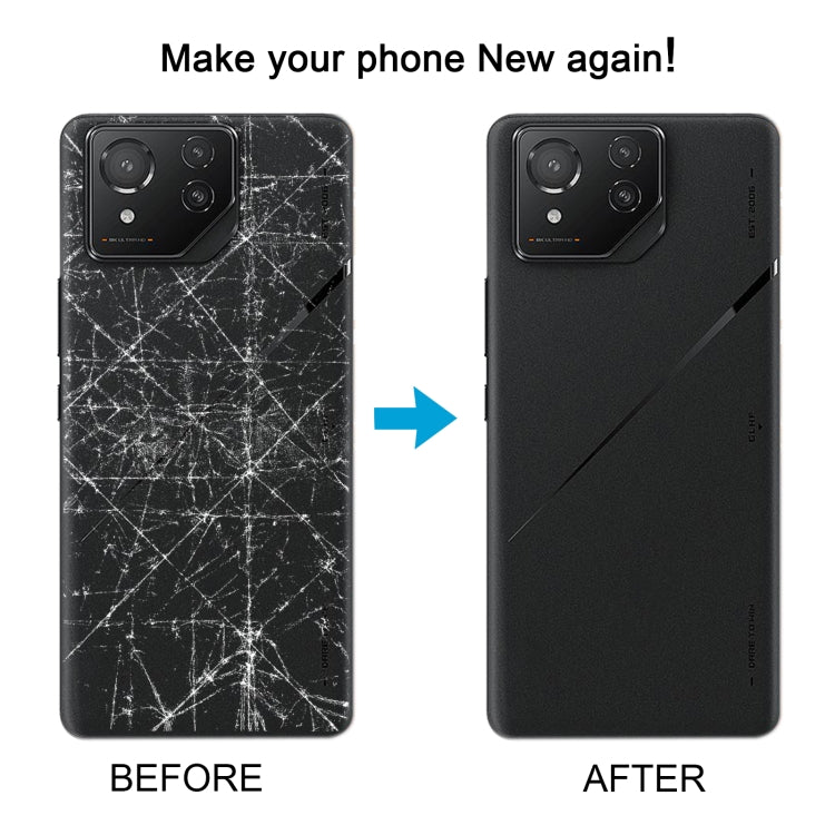 For Asus ROG Phone 8 Pro AI2401 AI2401_A Global Original Glass Battery Back Cover with Camera Frame(Bright Black) - Back Cover by buy2fix | Online Shopping UK | buy2fix