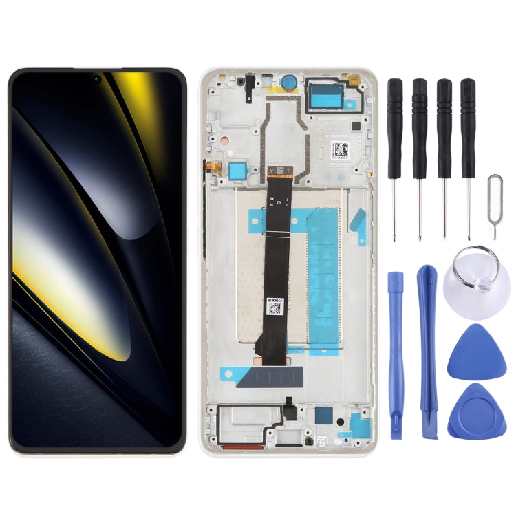 For Xiaomi Poco F6 Original LCD Screen Digitizer Full Assembly with Frame (White) by buy2fix