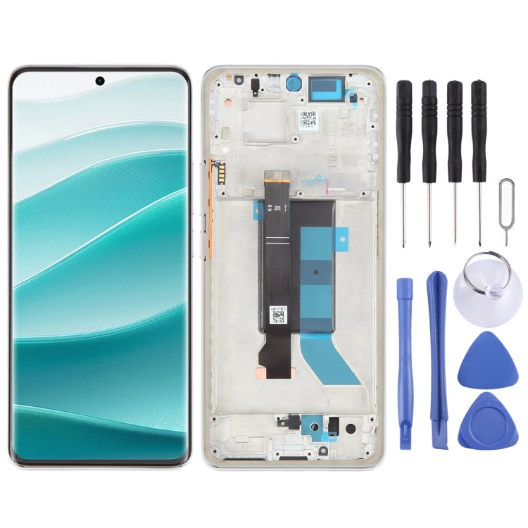 For Xiaomi Redmi Note 14 Pro 5G Original LCD Screen Digitizer Full Assembly with Frame (Silver) by buy2fix
