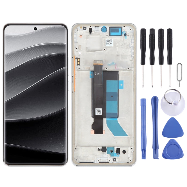 For Xiaomi Redmi Note 14 Pro+ 5G Original LCD Screen Digitizer Full Assembly with Frame (Silver) by buy2fix