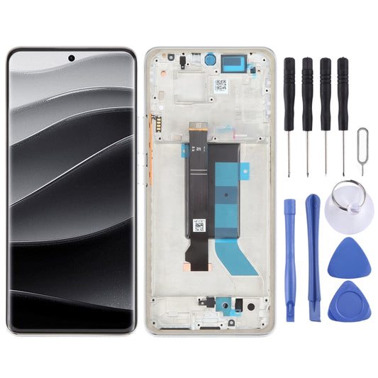 For Xiaomi Redmi Note 14 Pro+ 5G Original LCD Screen Digitizer Full Assembly with Frame (Silver) by buy2fix