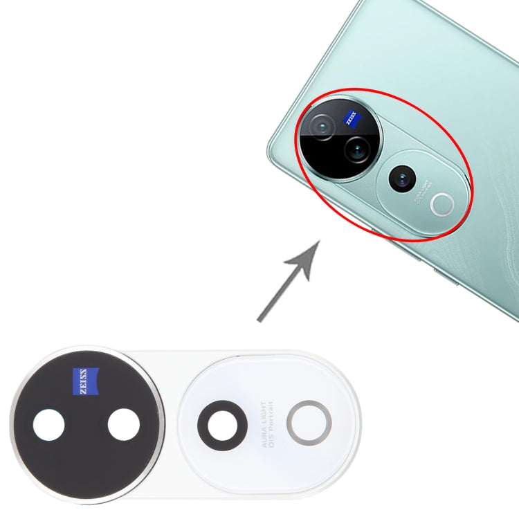For vivo V40 Pro Original Rear Camera Lens Cover (White) - Camera Parts by buy2fix | Online Shopping UK | buy2fix