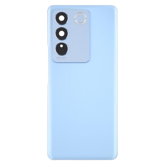 For vivo V27 / V27 Pro Battery Back Cover with Camera Lens Cover(Blue) - Back Cover by buy2fix | Online Shopping UK | buy2fix
