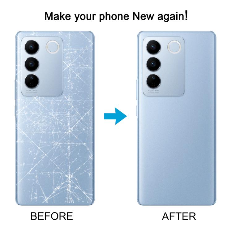 For vivo V27 / V27 Pro Battery Back Cover with Camera Lens Cover(Blue) - Back Cover by buy2fix | Online Shopping UK | buy2fix