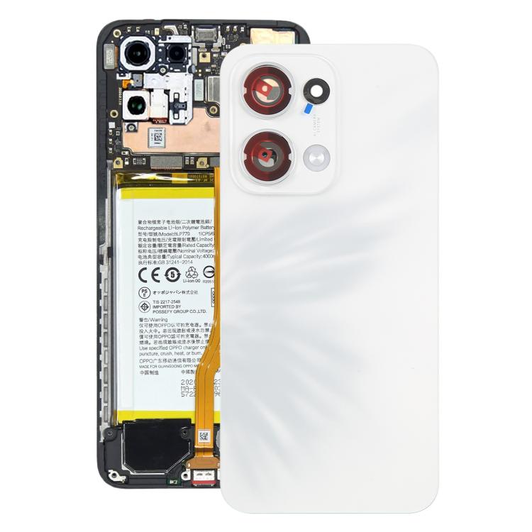 For OPPO Reno13 Original Battery Back Cover with Camera Lens Cover(White) - Back Cover by buy2fix | Online Shopping UK | buy2fix