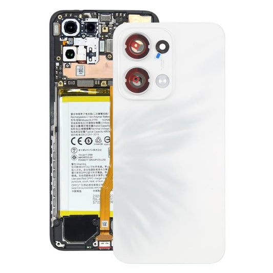 For OPPO Reno13 Original Battery Back Cover with Camera Lens Cover(White) - Back Cover by buy2fix | Online Shopping UK | buy2fix