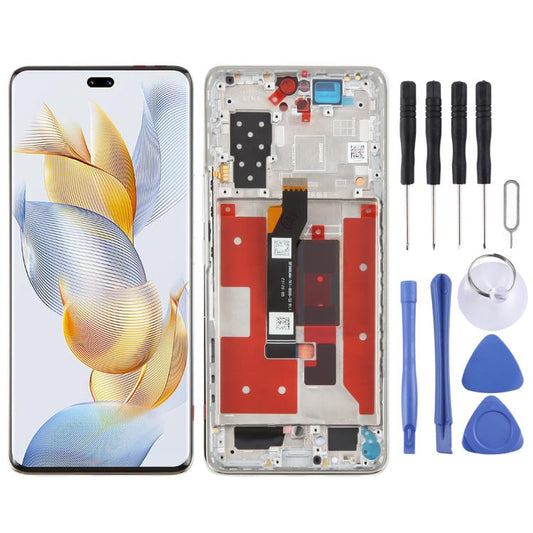 For Honor 90 Pro Original LCD Screen Digitizer Full Assembly with Frame (Silver) - LCD Screen by buy2fix | Online Shopping UK | buy2fix