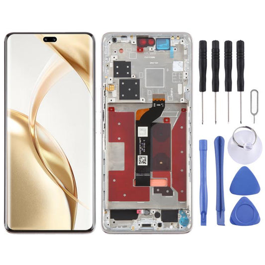For Honor 200 Pro Original LCD Screen Digitizer Full Assembly with Frame (Silver) - LCD Screen by buy2fix | Online Shopping UK | buy2fix
