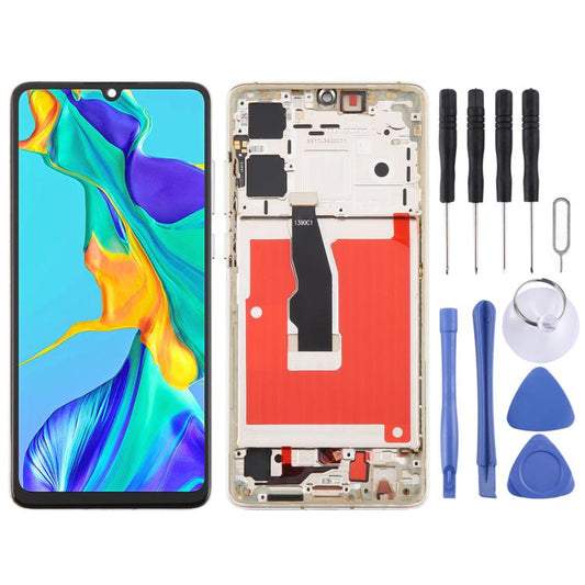 For Huawei P30 TFT LCD Screen Digitizer Full Assembly with Frame, Not Supporting Fingerprint Identification (Gold) - LCD Screen by buy2fix | Online Shopping UK | buy2fix