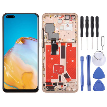 For Huawei P40 Pro TFT LCD Screen Digitizer Full Assembly with Frame, Not Supporting Fingerprint Identification (Gold) - LCD Screen by buy2fix | Online Shopping UK | buy2fix
