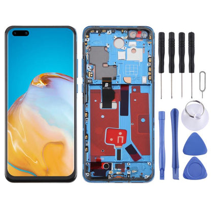 For Huawei P40 Pro TFT LCD Screen Digitizer Full Assembly with Frame, Not Supporting Fingerprint Identification (Blue) - LCD Screen by buy2fix | Online Shopping UK | buy2fix