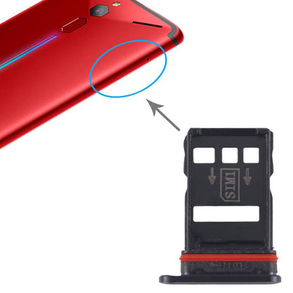 For ZTE nubia RedMagic 6 Pro NX669J-P SIM Card Tray + SIM Card Tray (Black) - For ZTE by buy2fix | Online Shopping UK | buy2fix